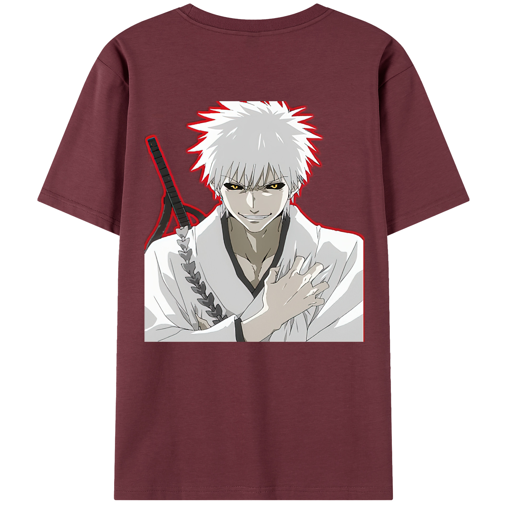 （画像用） ブリーチ 黒崎一護（くろさき いちご）BLEACH Kurosaki Ichigo 綿100％半袖Tシャツ（背面プリント）